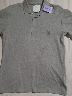 Inimigo Men's Grey Polo with Heart Patch